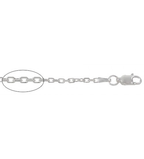 2.8mm Anchor Chain, 16" - 24" Length, Sterling Silver